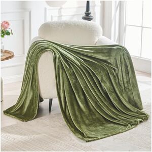 GC GAVENO CAVAILIA Flannel Fleece Throw Blanket King Size 200x240 Cm Sage Green GC GAVENO CAVAILIA Flannel Fleece Throw Blanket King Size 200x240 Cm Sage Green