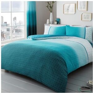 GC GAVENO CAVAILIA GAVENO CAVAILIA Luxury Urban Ombre Set with Duvet Cover and Pillow Case, Polyester-Cotton, Teal, Super King, 11149514 GC GAVENO CAVAILIA GAVENO CAVAILIA Luxury Urban Ombre Set with Duvet Cover and Pillow Case, Polyester-Cotton, Teal, Super King, 11149514