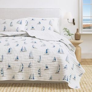 Great Bay Home Twin Size Coastal Quilt Bedding Set Summer Blue Nautical Bedspread Beach-Themed 2-Piece Reversible Bedding Sets & Collections Quilted Coverlet (Twin/Twin XL, Blue Watercolor Sailboats) Great Bay Home Twin Size Coastal Quilt Bedding Set Summer Blue Nautical Bedspread Beach-Themed 2-Piece Reversible Bedding Sets & Collections Quilted Coverlet (Twin/Twin XL, Blue Watercolor Sailboats)