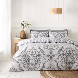 GC GAVENO CAVAILIA Charcoal Duvet Cover Single Bed Set, Reversible Damask Bedding & Linen Set, Breathable Soft Comforter Covers (135x200 cm) GC GAVENO CAVAILIA Charcoal Duvet Cover Single Bed Set, Reversible Damask Bedding & Linen Set, Breathable Soft Comforter Covers (135x200 cm)