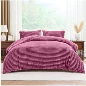GC GAVENO CAVAILIA Ribbed Fleece Bedding Sets King Size 220x230Cm Super Soft Polyester King Size Duvet Cover Sets With Pillow Cases, Thermal Warm Cozy Fluffy Winter Quilt Cover Bed Set,Winter Berry GC GAVENO CAVAILIA Ribbed Fleece Bedding Sets King Size 220x230Cm Super Soft Polyester King Size Duvet Cover Sets With Pillow Cases, Thermal Warm Cozy Fluffy Winter Quilt Cover Bed Set,Winter Berry