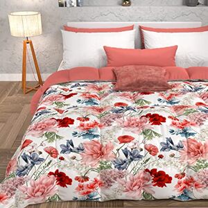 PETTI Artigiani Italiani Quilt, Winter Duvet, Winter Quilt, Single Double Face Quilt Solid Color and Digital Floral Print 19 White, 100% Anti-Allergic Microfiber, Made in Italy PETTI Artigiani Italiani Quilt, Winter Duvet, Winter Quilt, Single Double Face Quilt Solid Color and Digital Floral Print 19 White, 100% Anti-Allergic Microfiber, Made in Italy
