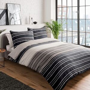 Sleepdown Textured Stripe Brown Easy Care Soft Cosy Reversible Duvet Cover Quilt Bedding Set-135cm x 200cm + 1 Pillowcase 80cm x 80cm, Polycotton, 135 x 200cm + 1 x 80 x 80cm Sleepdown Textured Stripe Brown Easy Care Soft Cosy Reversible Duvet Cover Quilt Bedding Set-135cm x 200cm + 1 Pillowcase 80cm x 80cm, Polycotton, 135 x 200cm + 1 x 80 x 80cm