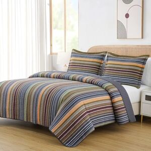 Chezmoi Collection Avery Cotton Multi-Color King Quilt - Quilt Set Chezmoi Collection Avery Cotton Multi-Color King Quilt - Quilt Set