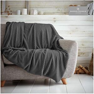 GC GAVENO CAVAILIA Waffle Popcorn King Throw – Soft Honeycomb Textured Blanket for Sofa and Bed Lightweight, Fluffy and Easy Care Bedspread Cosy, Warm Throw for All Seasons, Charcoal, 200x240 cm GC GAVENO CAVAILIA Waffle Popcorn King Throw – Soft Honeycomb Textured Blanket for Sofa and Bed Lightweight, Fluffy and Easy Care Bedspread Cosy, Warm Throw for All Seasons, Charcoal, 200x240 cm