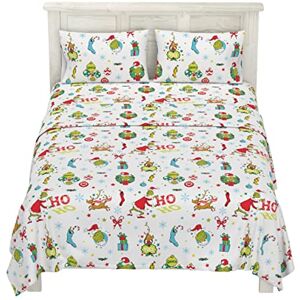 Franco Grinch by Dr. Seuss Holiday & Christmas Bedding Super Soft Flannel Sheet Set, Queen, (Official Dr. Seuss Product) Franco Grinch by Dr. Seuss Holiday & Christmas Bedding Super Soft Flannel Sheet Set, Queen, (Official Dr. Seuss Product)