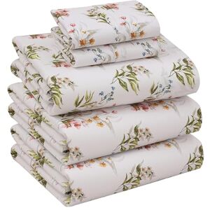 Ruvanti 100% Cotton Split King Sheets Sets for Adjustable Bed, 5 PCs, Soft & Breathable Percale Weave Bedding, Deep Pocket 16", Hotel Standard, Crisp Cool Feel & Durable, Floral Sheet, Floral Bliss Ruvanti 100% Cotton Split King Sheets Sets for Adjustable Bed, 5 PCs, Soft & Breathable Percale Weave Bedding, Deep Pocket 16", Hotel Standard, Crisp Cool Feel & Durable, Floral Sheet, Floral Bliss