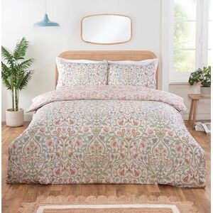 Rapport Home Harrow Microfibre Duvet Cover Set Single Natural Floral Vintage Damask 2-Piece Reversible Bedding Rapport Home Harrow Microfibre Duvet Cover Set Single Natural Floral Vintage Damask 2-Piece Reversible Bedding