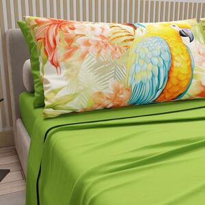 PETTI Artigiani Italiani Cotton Sheets with Pillowcases in Digital Print, Double Maxi, Complete Top and Bottom Sheet with Corners, Rio Verde, 100% Made in Italy PETTI Artigiani Italiani Cotton Sheets with Pillowcases in Digital Print, Double Maxi, Complete Top and Bottom Sheet with Corners, Rio Verde, 100% Made in Italy