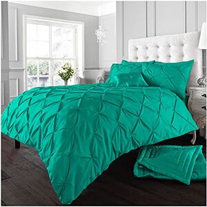 GC GAVENO CAVAILIA Pintuck Single Duvet Cover Set- Reversible Pinch Pleat Bedding- Polycotton Quilt Cover With Pillowcase- Deep Teal GC GAVENO CAVAILIA Pintuck Single Duvet Cover Set- Reversible Pinch Pleat Bedding- Polycotton Quilt Cover With Pillowcase- Deep Teal