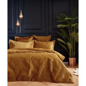 Paoletti Palmeria Quilted Duvet Cover Set – Luxe Embroidered Velvet Bedding (Gold – Single) Paoletti Palmeria Quilted Duvet Cover Set – Luxe Embroidered Velvet Bedding (Gold – Single)