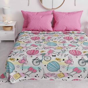 PETTI Artigiani Italiani - Spring Summer Children's Bedspread 225 x 260 cm - Paris Chic Pattern - Made in Italy PETTI Artigiani Italiani - Spring Summer Children's Bedspread 225 x 260 cm - Paris Chic Pattern - Made in Italy