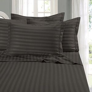 Elegant Comfort Best, Softest, Coziest 6-Piece Sheet Sets! 1500 Thread Count Egyptian Quality Luxurious Wrinkle Resistant 6-Piece Damask Stripe Bed Sheet Set, Full Grey Elegant Comfort Best, Softest, Coziest 6-Piece Sheet Sets! 1500 Thread Count Egyptian Quality Luxurious Wrinkle Resistant 6-Piece Damask Stripe Bed Sheet Set, Full Grey