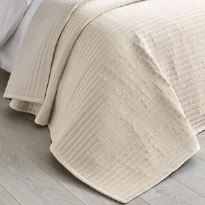 Catherine Lansfield Velvet Pinsonic Quilted 220x220cm Bedspread Natural Catherine Lansfield Velvet Pinsonic Quilted 220x220cm Bedspread Natural