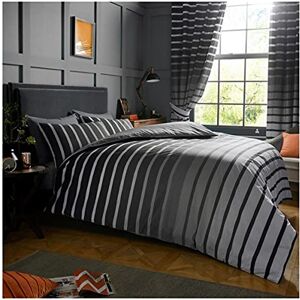 GC GAVENO CAVAILIA Easy Care Oscar Striped Duvet Cover, Luxury Soft & Cosy Printed Reversible Lined Quilt Bedding Set, Polycotton, Grey, Single GC GAVENO CAVAILIA Easy Care Oscar Striped Duvet Cover, Luxury Soft & Cosy Printed Reversible Lined Quilt Bedding Set, Polycotton, Grey, Single