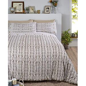 Rapport Home Arran Brushed Cotton Duvet Set, 100%, Natural, Single Rapport Home Arran Brushed Cotton Duvet Set, 100%, Natural, Single