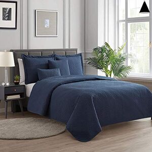 Hearth & Harbor Quilts Twin Size All Season Bedspread Coverlet Set, Pinsonic Weave Lightweight Bedding Set 5 Piece Twin Quilt Set with Pillow Shams, Diamond Navy Hearth & Harbor Quilts Twin Size All Season Bedspread Coverlet Set, Pinsonic Weave Lightweight Bedding Set 5 Piece Twin Quilt Set with Pillow Shams, Diamond Navy
