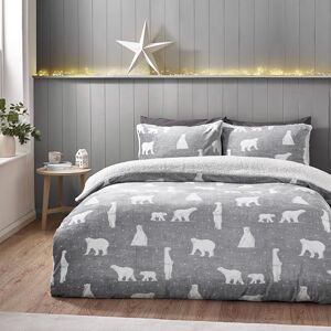 Catherine Lansfield Cosy Polar Bear Soft Sherpa Single Duvet Cover Set with Pillowcase Grey Catherine Lansfield Cosy Polar Bear Soft Sherpa Single Duvet Cover Set with Pillowcase Grey