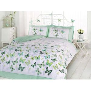 Rapport Home Furnishing Green Butterfly King Duvet Cover Set Reversible Easy Care Polycotton Bedding with 2 Pillowcases 230cm x 220cm Rapport Home Furnishing Green Butterfly King Duvet Cover Set Reversible Easy Care Polycotton Bedding with 2 Pillowcases 230cm x 220cm