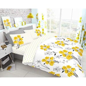 GC GAVENO CAVAILIA Poppy Floral Double Bedding Set – Reversible Duvet Cover with Pillowcases Easy Care Cotton Blend Quilt Cover Soft, Durable and Machine Washable Bed Linen, Yellow GC GAVENO CAVAILIA Poppy Floral Double Bedding Set – Reversible Duvet Cover with Pillowcases Easy Care Cotton Blend Quilt Cover Soft, Durable and Machine Washable Bed Linen, Yellow