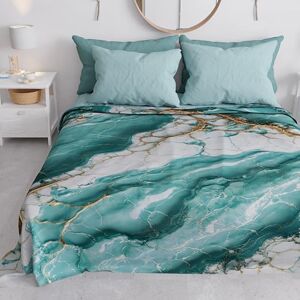 PETTI Artigiani Italiani Spring-Summer Double Bed Bedspread Light Blanket Queen Size Bed Sheets Aquamarine Marble 100% Made in Italy PETTI Artigiani Italiani Spring-Summer Double Bed Bedspread Light Blanket Queen Size Bed Sheets Aquamarine Marble 100% Made in Italy
