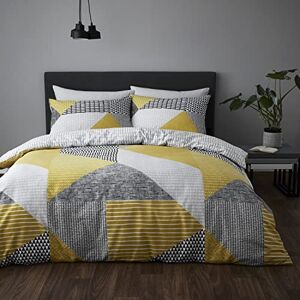 Catherine Lansfield Larsson Geo Ochre Duvet Cover Set 200 x 220 + 50 x 80 (2) and Fitted Sheet 140 x 200 cm White Catherine Lansfield Larsson Geo Ochre Duvet Cover Set 200 x 220 + 50 x 80 (2) and Fitted Sheet 140 x 200 cm White