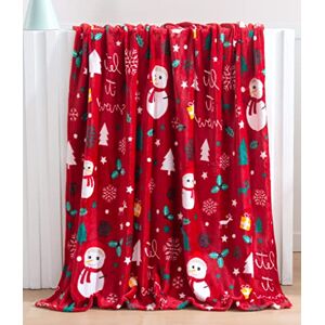 Elegant Comfort Luxury Velvet Super Soft Christmas Prints Fleece Blanket-Holiday Theme Home Décor Fuzzy Warm and Cozy Throws for Winter Bedding, Couch and Gift, 50 x 60 inch, Red Snowman Elegant Comfort Luxury Velvet Super Soft Christmas Prints Fleece Blanket-Holiday Theme Home Décor Fuzzy Warm and Cozy Throws for Winter Bedding, Couch and Gift, 50 x 60 inch, Red Snowman