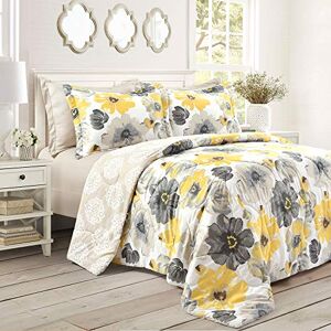 Lush Decor Leah 6 Piece Comforter Set, Polyester, Yellow & Gray, Full/Queen Lush Decor Leah 6 Piece Comforter Set, Polyester, Yellow & Gray, Full/Queen