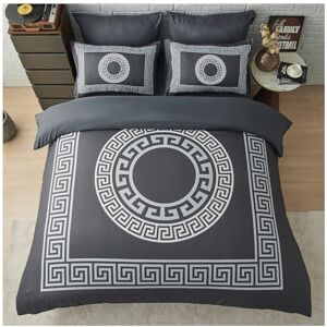 GC GAVENO CAVAILIA Greek Double Duvet Set Easy Care Microfiber Quilt Cover with Pillowcases Lightweight & Durable Duvet Comforter Geometric Style Bedding Set, Charcoal GC GAVENO CAVAILIA Greek Double Duvet Set Easy Care Microfiber Quilt Cover with Pillowcases Lightweight & Durable Duvet Comforter Geometric Style Bedding Set, Charcoal