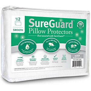 SureGuard Mattress Protectors Set of 2 Queen Size SureGuard Pillow Protectors 100% Waterproof, Bed Bug Proof, Hypoallergenic Premium Zippered Cotton Covers Smooth SureGuard Mattress Protectors Set of 2 Queen Size SureGuard Pillow Protectors 100% Waterproof, Bed Bug Proof, Hypoallergenic Premium Zippered Cotton Covers Smooth
