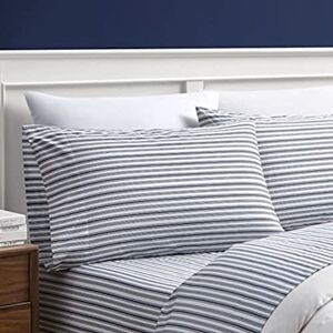 Nautica Twin XL Sheets, Cotton Percale Bedding Set, Casual Home Decor, Dorm Room Essentials (Coleridge Stripe Charcoal, Twin XL) Nautica Twin XL Sheets, Cotton Percale Bedding Set, Casual Home Decor, Dorm Room Essentials (Coleridge Stripe Charcoal, Twin XL)