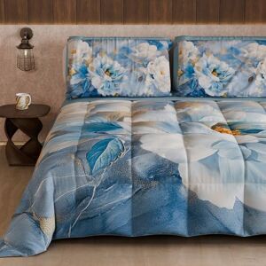 PETTI Artigiani Italiani Winter Quilt, Winter Duvet, Double Sided Quilt, Solid Colour and Digital Floral Print 25 13, 100% Microfibre, Made in Italy PETTI Artigiani Italiani Winter Quilt, Winter Duvet, Double Sided Quilt, Solid Colour and Digital Floral Print 25 13, 100% Microfibre, Made in Italy