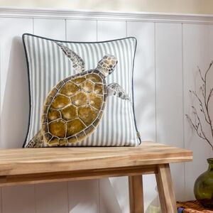 Evans Lichfield Salcombe Turtle Piped Feather Rich Cushion - Multicolour - Size 43 Cm X 43 Cm Evans Lichfield Salcombe Turtle Piped Feather Rich Cushion - Multicolour - Size 43 Cm X 43 Cm