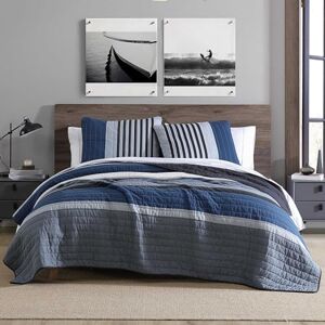 Nautica Queen Quilt Set, Reversible Cotton Bedding with Matching Shams, Bold & Striking Home Decor for All Seasons (Rendon Charcoal, Queen) Nautica Queen Quilt Set, Reversible Cotton Bedding with Matching Shams, Bold & Striking Home Decor for All Seasons (Rendon Charcoal, Queen)
