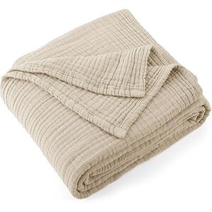 Carriediosa 100% Cotton Muslin Throw Blanket 70" X 80" Twin Size,4-Layers Summer Gauze Throws for Bed Couch,Soft Lightweight Breathable Linen Blankets Bedspread for Adults All Season,Khaki Carriediosa 100% Cotton Muslin Throw Blanket 70" X 80" Twin Size,4-Layers Summer Gauze Throws for Bed Couch,Soft Lightweight Breathable Linen Blankets Bedspread for Adults All Season,Khaki