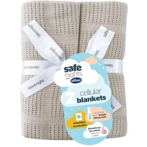 Silentnight Safe Nights Baby Blanket Pack of 2 Soft 100% Cotton Cellular Baby Blanket for Newborn Ideal for Cot, Crib, Moses Basket and Pram Baby Essentials 2 Pack Natural Silentnight Safe Nights Baby Blanket Pack of 2 Soft 100% Cotton Cellular Baby Blanket for Newborn Ideal for Cot, Crib, Moses Basket and Pram Baby Essentials 2 Pack Natural