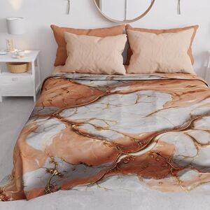 PETTI Artigiani Italiani Double Bedspread Spring Summer Light Blanket Double Bed Sheet Salmon Marble 100% Made in Italy PETTI Artigiani Italiani Double Bedspread Spring Summer Light Blanket Double Bed Sheet Salmon Marble 100% Made in Italy