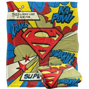 LOGOVISION SUPERMAN Blanket, 152 x 127 cm Pop Art Blast Symbol Silky Touch Super Soft Throw Blanket LOGOVISION SUPERMAN Blanket, 152 x 127 cm Pop Art Blast Symbol Silky Touch Super Soft Throw Blanket