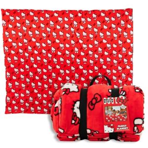 Franco Hello Kitty Bedding Super Cozy Oversized Family Size Blanket, 120 in x 108 in, (Officially Licensed Product) Collectibles Franco Hello Kitty Bedding Super Cozy Oversized Family Size Blanket, 120 in x 108 in, (Officially Licensed Product) Collectibles