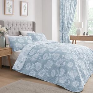 Dreams & Drapes Blue Chrysanthemum Bedspread 230x200cm – Reversible Floral Quilt – Soft Touch Vintage Bedding – Light Blue Quilted Bedspread – Botanical Bedroom Throw – 100% Polycotton Cover Dreams & Drapes Blue Chrysanthemum Bedspread 230x200cm – Reversible Floral Quilt – Soft Touch Vintage Bedding – Light Blue Quilted Bedspread – Botanical Bedroom Throw – 100% Polycotton Cover