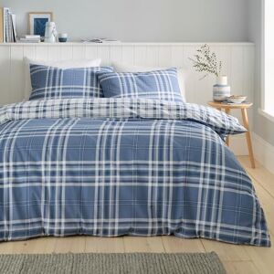 Catherine Lansfield Kelso Check Reversible Super King Duvet Cover Set with Pillowcases Blue Catherine Lansfield Kelso Check Reversible Super King Duvet Cover Set with Pillowcases Blue