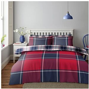 GC GAVENO CAVAILIA Tartan Duvet Cover, Reversible Checkered Bedding Set, 100% Polycotton Printed Check Single Quilt Covers, Red GC GAVENO CAVAILIA Tartan Duvet Cover, Reversible Checkered Bedding Set, 100% Polycotton Printed Check Single Quilt Covers, Red