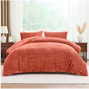 GC GAVENO CAVAILIA Ribbed Fleece Bedding Sets King Size 220x230 Cm Super Soft Polyester King Size Duvet Cover Sets With Pillow Cases Thermal Warm Cozy Fluffy Winter Quilt Cover Bed Set, Rust GC GAVENO CAVAILIA Ribbed Fleece Bedding Sets King Size 220x230 Cm Super Soft Polyester King Size Duvet Cover Sets With Pillow Cases Thermal Warm Cozy Fluffy Winter Quilt Cover Bed Set, Rust