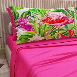 PETTI Artigiani Italiani Cotton Sheets with Pillowcases in Digital Print, Double Bed Sheet, Double Bed Set, Flamingo Fuchsia, 100% Made in Italy PETTI Artigiani Italiani Cotton Sheets with Pillowcases in Digital Print, Double Bed Sheet, Double Bed Set, Flamingo Fuchsia, 100% Made in Italy