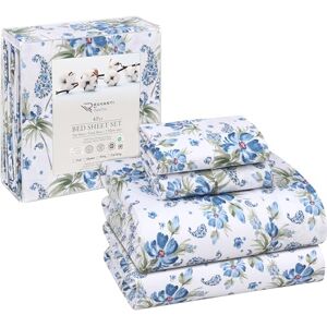 Ruvanti 100% Cotton California King Sheet Sets, 4 Pieces, Soft & Breathable Percale Weave Bedding, Deep Pocket 14", Hotel Standard, Crisp Cool Feel & Durable, Perfect Floral Sheets, Paislyona Ruvanti 100% Cotton California King Sheet Sets, 4 Pieces, Soft & Breathable Percale Weave Bedding, Deep Pocket 14", Hotel Standard, Crisp Cool Feel & Durable, Perfect Floral Sheets, Paislyona