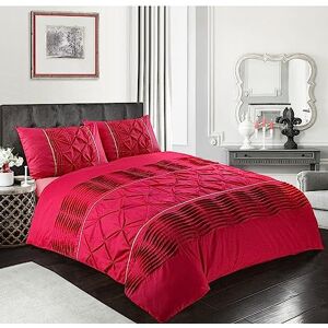 Kampala Hill Homespace Direct Eleanor Lux Pin Tuck Duvet Cover Set Red Double Gold Laced Kampala Hill Homespace Direct Eleanor Lux Pin Tuck Duvet Cover Set Red Double Gold Laced