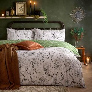 furn. Celestial Stories Duvet Cover Set – Reversible Mystical Hand-Painted Botanical Tarrot Card Design (Green Super King) furn. Celestial Stories Duvet Cover Set – Reversible Mystical Hand-Painted Botanical Tarrot Card Design (Green Super King)