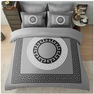 GC GAVENO CAVAILIA Greek Double Duvet Set Easy Care Microfiber Quilt Cover with Pillowcases Lightweight & Durable Duvet Comforter Geometric Style Bedding Set, Grey GC GAVENO CAVAILIA Greek Double Duvet Set Easy Care Microfiber Quilt Cover with Pillowcases Lightweight & Durable Duvet Comforter Geometric Style Bedding Set, Grey