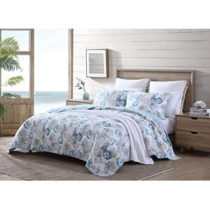 Tommy Bahama Reversible Cotton Bedding with Matching Shams, All Season Coastal Home Decor, 100%, Blue, Full/Queen Tommy Bahama Reversible Cotton Bedding with Matching Shams, All Season Coastal Home Decor, 100%, Blue, Full/Queen