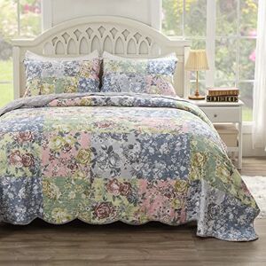 Greenland Home Emma Vintage Style Quilt Set - Full/Queen, Gray Greenland Home Emma Vintage Style Quilt Set - Full/Queen, Gray